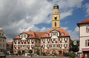 Zwillingsh&auml;user am Marktplatz in Bad Mergentheim