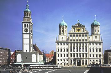 Rathaus und Perlachturm in Augsburg
