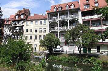 Häuser am Kanal der Regnitz in Bamberg