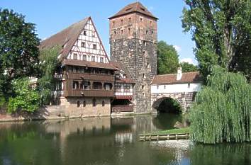 N&uuml;rnberg - Weinstadel und Wachturm an der Pegnitz