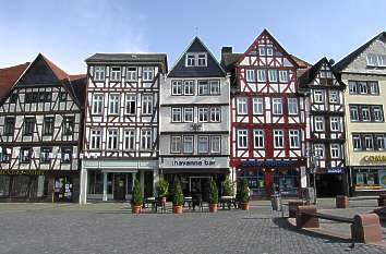 Fachwerkhäuser am Marktplatz in Butzbach