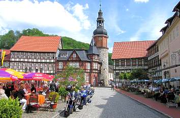 Marktplatz mit Saigerturm in Stolberg