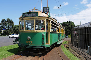 Historische Straßenbahn in Auckland