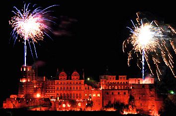 Feuerwerk Schlossbeleuchtung Heidelberg