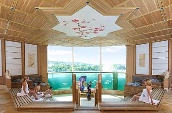 Koi-Sauna die laut Aussage des Betreibers