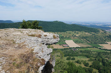 Aussichtspunkt Breitenstein mit Blick zur Burg Teck