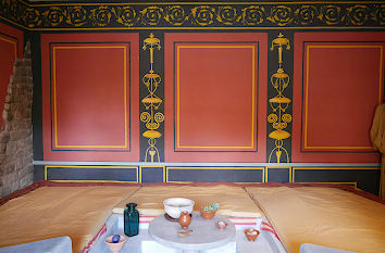 Rekonstruierter Innenraum Römervilla Hechingen-Stein