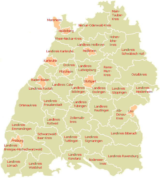 Lexikon Geschichte Baden+Württemberg: Karte B.-W.