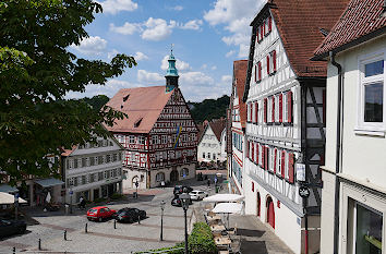 Marktstraße mit Rathaus in Backnang
