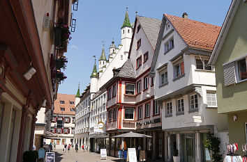 Hindenburgstraße und Neues Rathaus Biberach