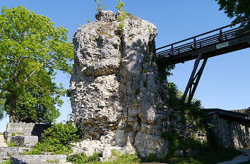 Begehbarer Felsen auf der Burg Helfenstein