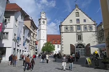 Bachstraße mit Blaserturm in Ravensburg