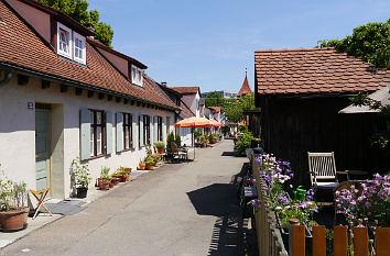 Reihenhäuser auf Stadtmauer Ulm