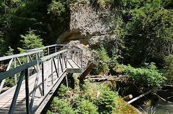 Steg und Felsen im Eistobel im Allgäu