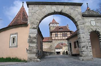 Mittelalterliche Stadtmauer in Rothenburg ob der Tauber