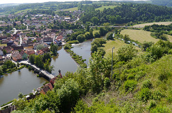 Blick auf Kallmünz mit Naab und Vils