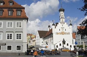 Rathausplatz mit Rathaus in Kempten