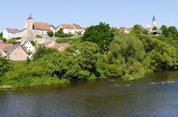 Blick von der Naab auf Nabburg