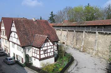 City wall at Klingenschütt in Rothenburg