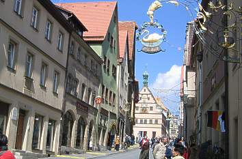 Obere Schmiedgasse und Ratstrinkstube in Rothenburg