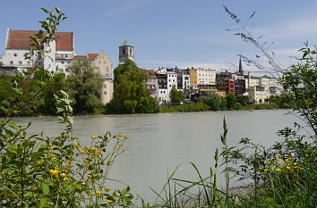 Panoramablick auf Wasserburg am Inn