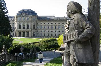 Schlossgarten und Ostflügel der Würzburger Residenz