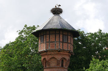 Störche auf dem Wasserturm von Rühstädt