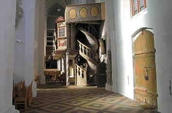 Barocke Doppelwendeltreppe zu den Logen