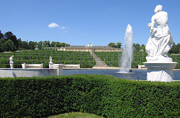 Gartenanlage vor Schloss Sanssouci
