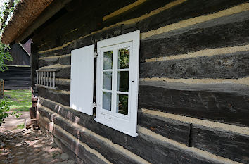 Schrotholzhaus im Freilichtmuseum im Spreewald