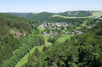Blick von der Hängebrücke Skywalk im Rothaargebirge