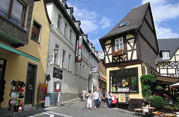 Oberstraße am Foltermuseum in Rüdesheim