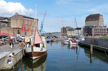 Kanal am Hafen in Stralsund