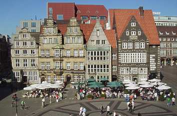 Giebelhäuser am Marktplatz in Bremen