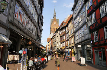 Kramerstraße mit Turm Marktkirche Hannover