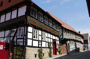 Fachwerkhäuser mit Vorkrakungen in Hornburg