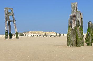 Versandete Reste des Ostanlegers auf der Insel Wangerooge