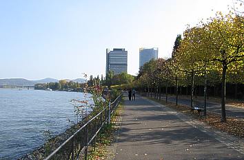 Rheinpromenade Bonn: Langer Eugen und Post Tower