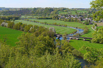 Blick von der Burg Blankenberg auf das Tal der Sieg