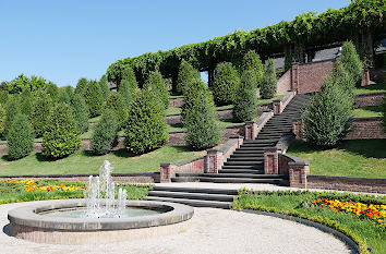 Treppe und Springbrunnen Klostergarten Kamp