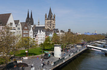 Rheinpromenade Frankenwerft und Groß St. Martin