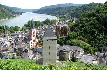 Bacharach mit Rhein, St. Peter, Postenturm und Wernerkapelle