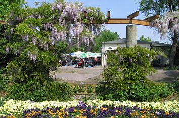 Pergola und Gaststätte im Kurpark Bad Dürkheim