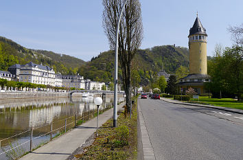 Lahn, Wilhelmsalle und Quellenturm Bad Ems