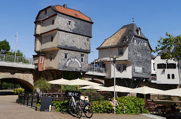 Alte Nahebrücke mit Brückenhäusern in Bad Kreuznach