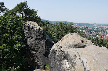 Blick von der Harzer Teufelsmauer nach Blankenburg