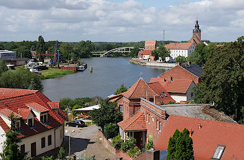 Blick auf die Stadtinsel Havelberg mit Havel