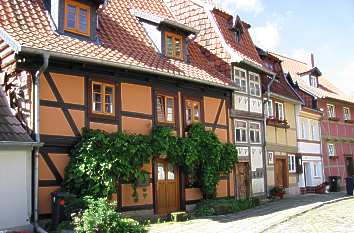 Fachwerkhäuser in der Wassertorstraße in Quedlinburg