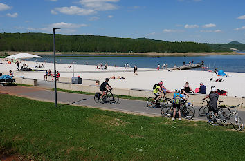 Fahrradfahrer Strand Blaue Lagunde Berzdorfer See