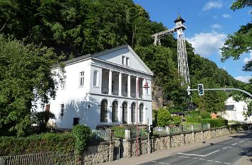 Kirche und Personenaufzug nach Ostrau Bad Schandau